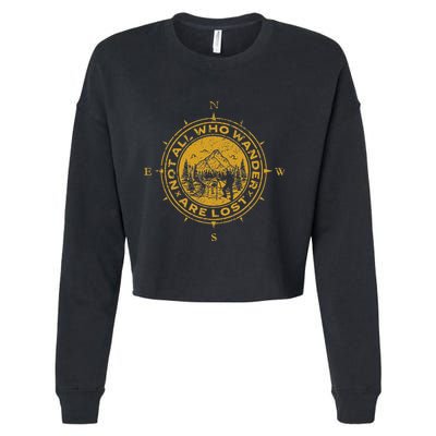 Not All Who Wander Are Lost Compass Cropped Pullover Crew