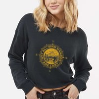 Not All Who Wander Are Lost Compass Cropped Pullover Crew