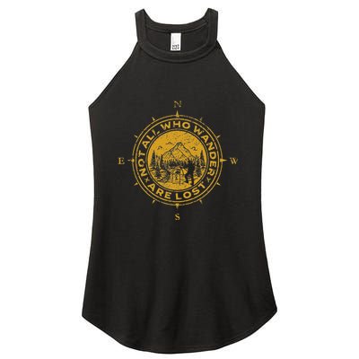 Not All Who Wander Are Lost Compass Women's Perfect Tri Rocker Tank