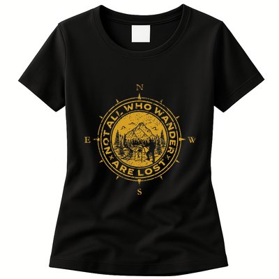 Not All Who Wander Are Lost Compass Womens T-Shirt