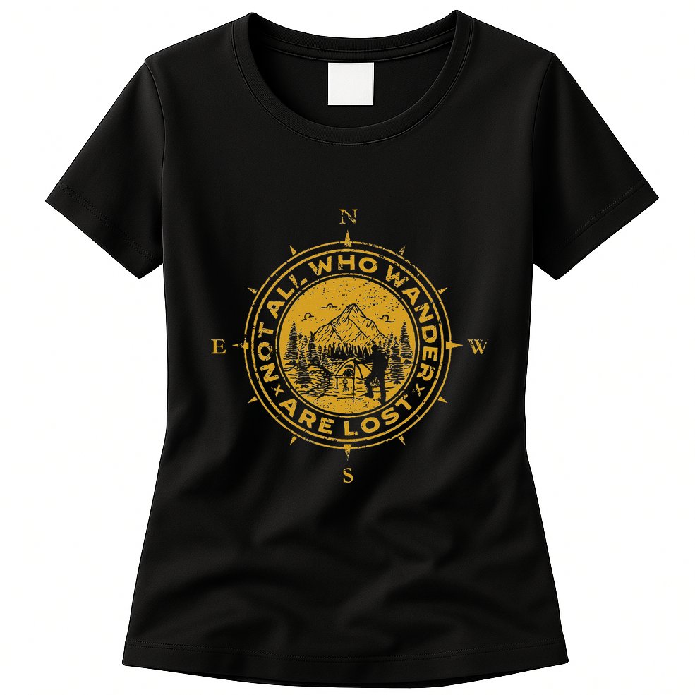 Not All Who Wander Are Lost Compass Womens T-Shirt