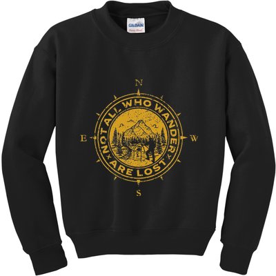Not All Who Wander Are Lost Compass Kids Sweatshirt