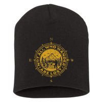 Not All Who Wander Are Lost Compass Short Acrylic Beanie