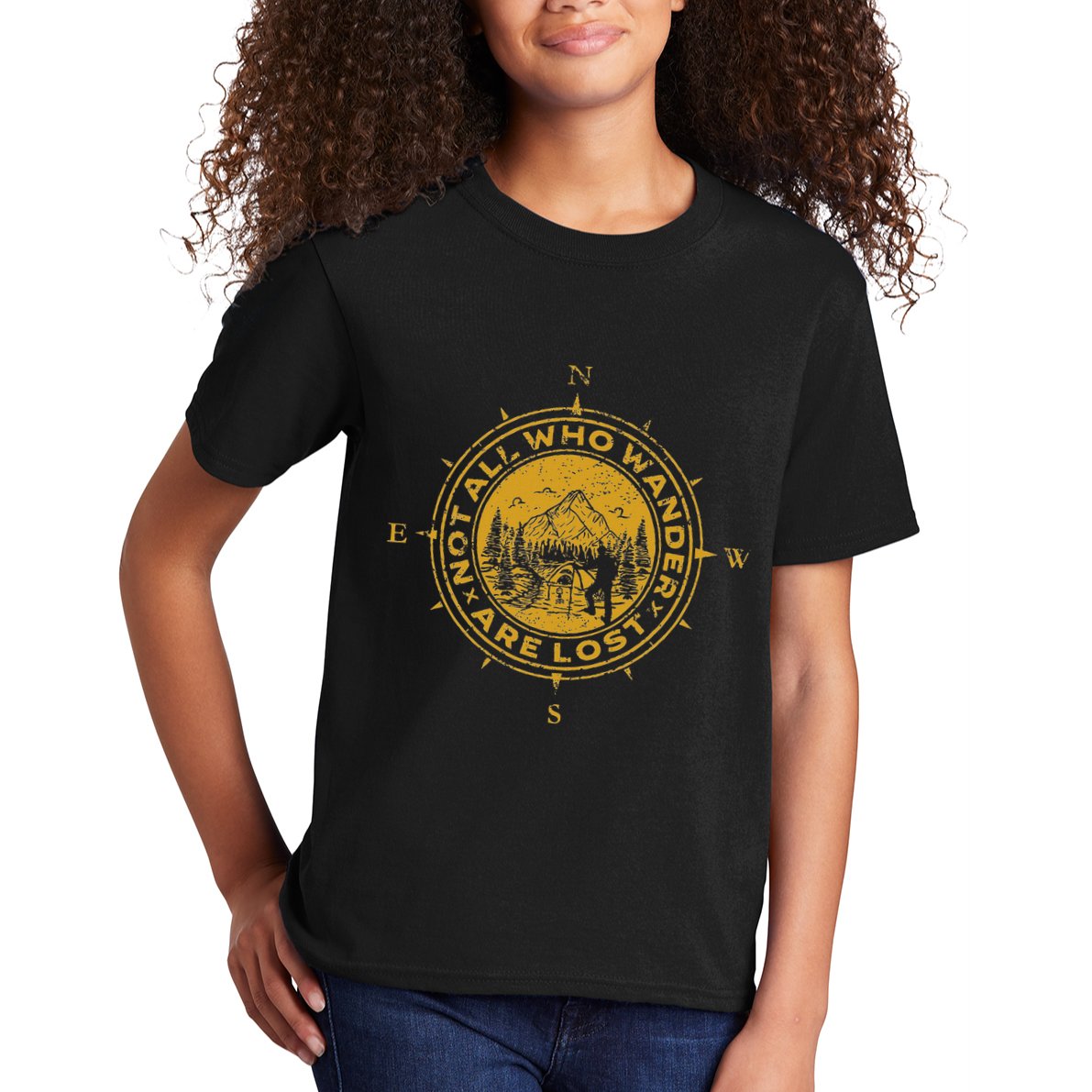 Not All Who Wander Are Lost Compass Kids T-Shirt