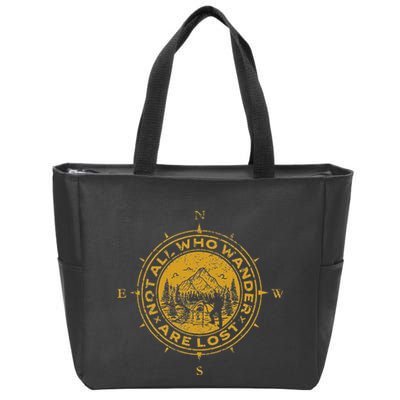 Not All Who Wander Are Lost Compass Zip Tote Bag