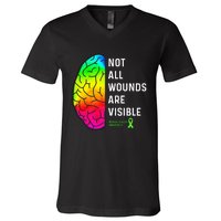 Not All Wounds Are Visible Mental Health Awareness V-Neck T-Shirt