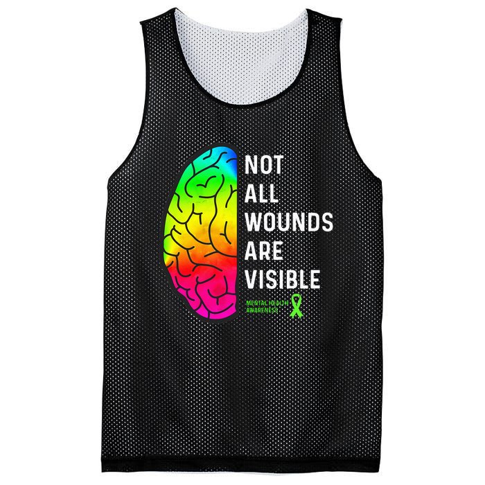 Not All Wounds Are Visible Mental Health Awareness Mesh Reversible Basketball Jersey Tank