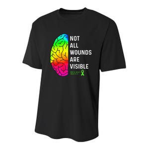 Not All Wounds Are Visible Mental Health Awareness Youth Performance Sprint T-Shirt