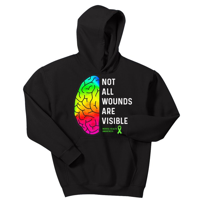 Not All Wounds Are Visible Mental Health Awareness Kids Hoodie