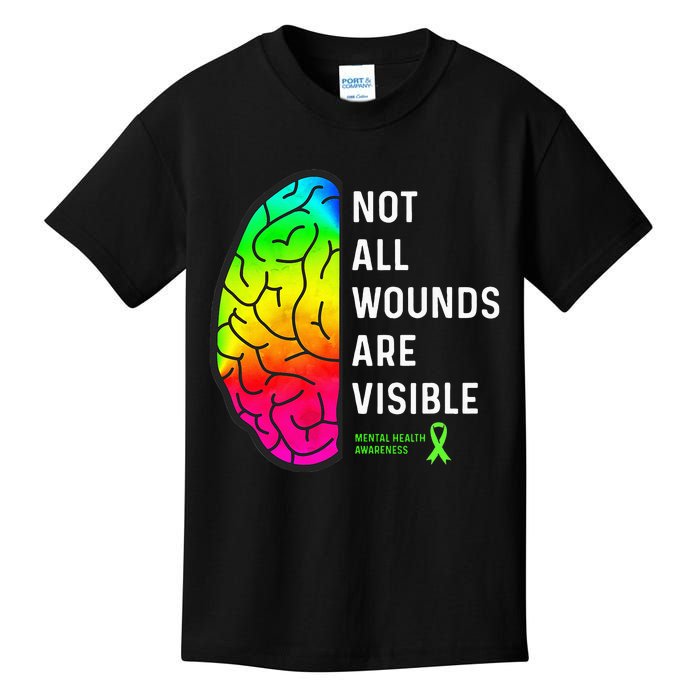 Not All Wounds Are Visible Mental Health Awareness Kids T-Shirt