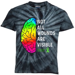 Not All Wounds Are Visible Mental Health Awareness Kids Tie-Dye T-Shirt