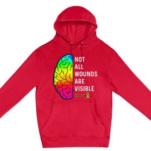 Not All Wounds Are Visible Mental Health Awareness Premium Pullover Hoodie