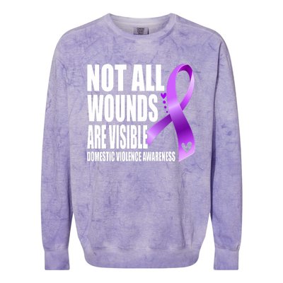 Not All Wounds Are Visible Domestic Violence Awareness Colorblast Crewneck Sweatshirt