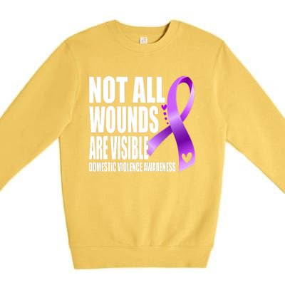 Not All Wounds Are Visible Domestic Violence Awareness Premium Crewneck Sweatshirt