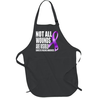 Not All Wounds Are Visible Domestic Violence Awareness Full-Length Apron With Pockets