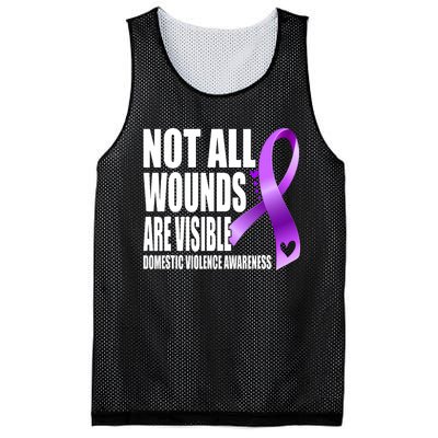 Not All Wounds Are Visible Domestic Violence Awareness Mesh Reversible Basketball Jersey Tank