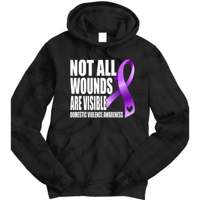 Not All Wounds Are Visible Domestic Violence Awareness Tie Dye Hoodie