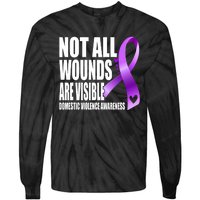 Not All Wounds Are Visible Domestic Violence Awareness Tie-Dye Long Sleeve Shirt