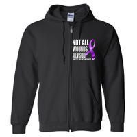 Not All Wounds Are Visible Domestic Violence Awareness Full Zip Hoodie