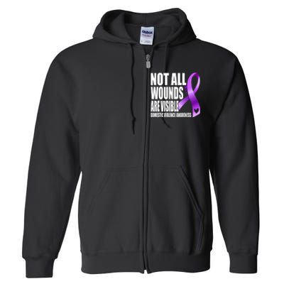 Not All Wounds Are Visible Domestic Violence Awareness Full Zip Hoodie