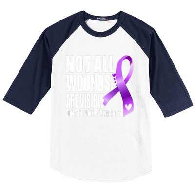 Not All Wounds Are Visible Domestic Violence Awareness Baseball Sleeve Shirt