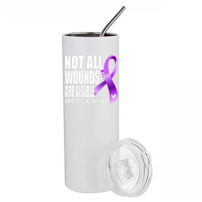 Not All Wounds Are Visible Domestic Violence Awareness Stainless Steel Tumbler