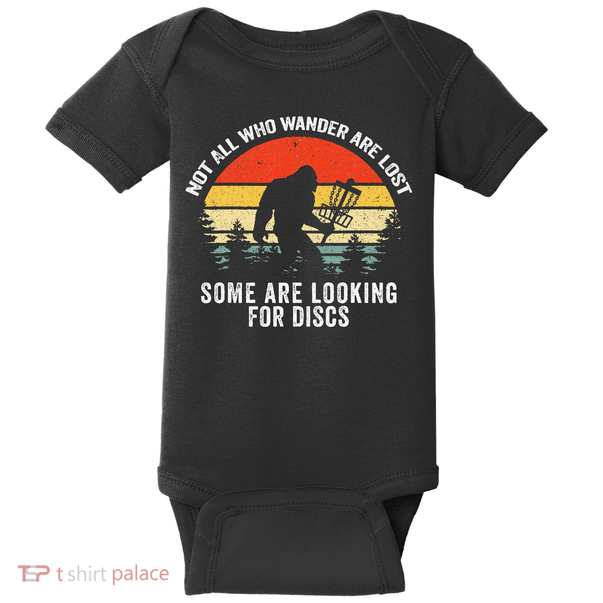 Not All Who Wander Are Lost Disc Golf Bigfoot Christmas Baby Bodysuit