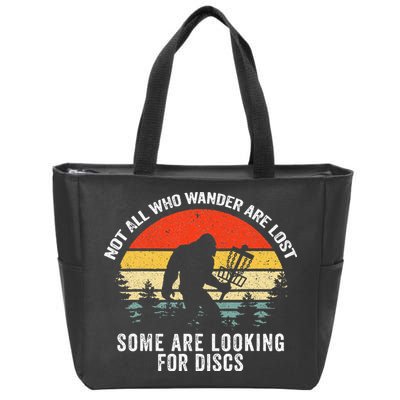 Not All Who Wander Are Lost Disc Golf Bigfoot Christmas Zip Tote Bag