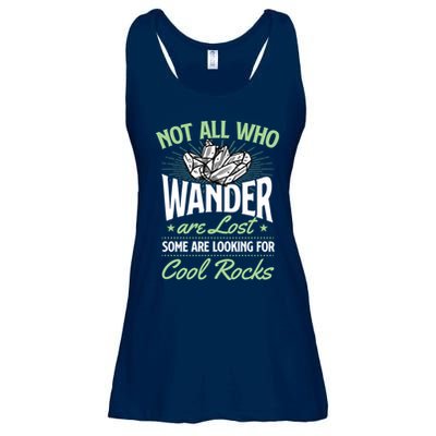 Not All Who Wander Are Lost Some Are Looking For Cool Rocks Ladies Essential Flowy Tank