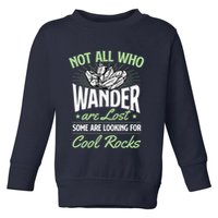 Not All Who Wander Are Lost Some Are Looking For Cool Rocks Toddler Sweatshirt