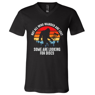 Not All Who Wander Are Lost Some Are Looking For Discs Plus Size V-Neck T-Shirt