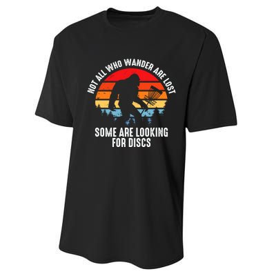 Not All Who Wander Are Lost Some Are Looking For Discs Plus Size Performance Sprint T-Shirt