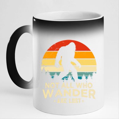 Not All Who Wander Are Lost Funny Plus Size 11oz Black Color Changing Mug