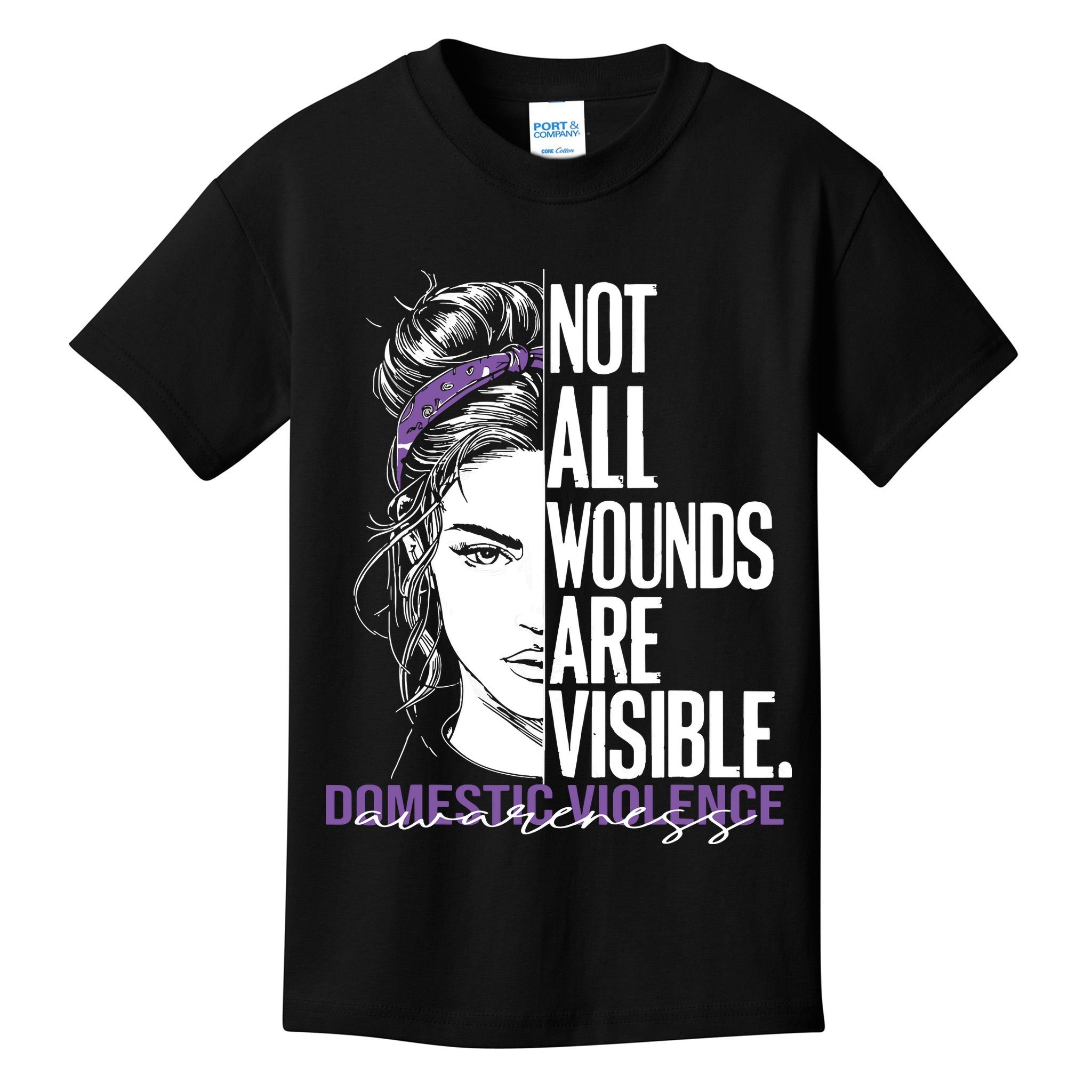 Not All Wounds Are Visible Women Domestic Violence Awareness Kids T-Shirt