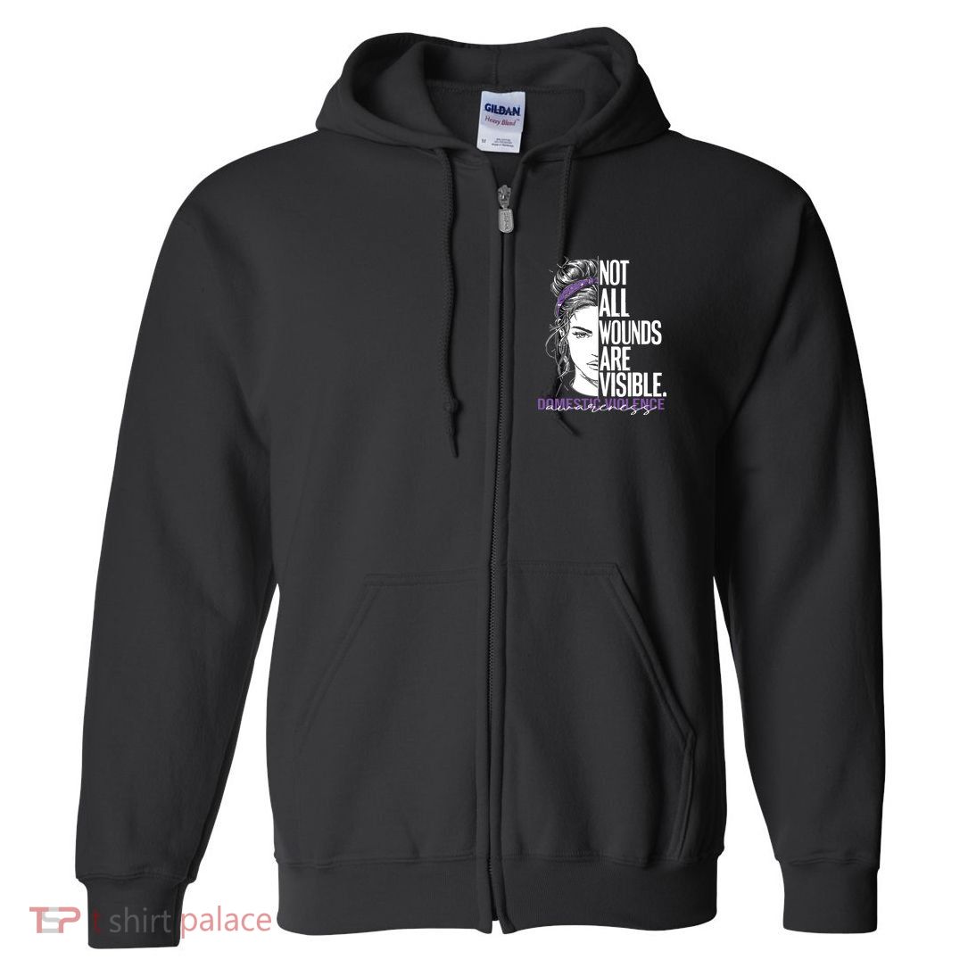 Not All Wounds Are Visible Women Domestic Violence Awareness Full Zip Hoodie