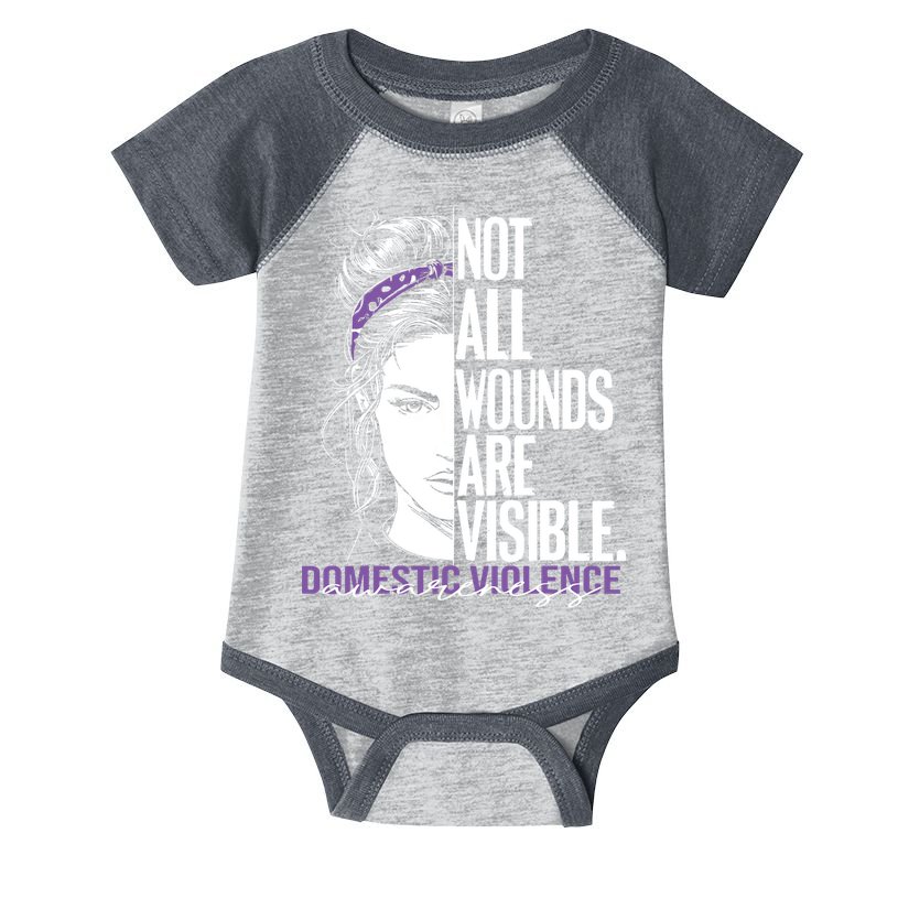 Not All Wounds Are Visible Women Domestic Violence Awareness Infant Baby Jersey Bodysuit