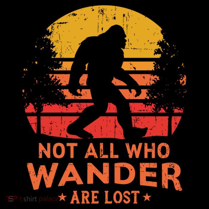 Not All Who Wander Are Lost Bigfoot Design 7-Panel Snapback Hat
