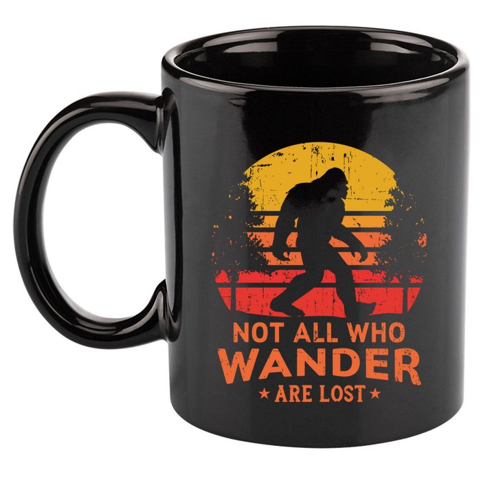 Not All Who Wander Are Lost Bigfoot Design 11oz C Handle Ceramic Mug
