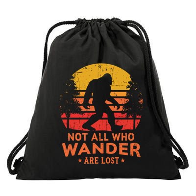 Not All Who Wander Are Lost Bigfoot Design Drawstring Bag