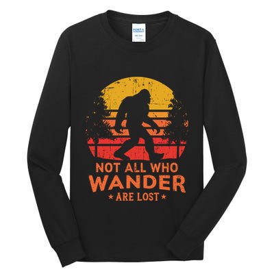 Not All Who Wander Are Lost Bigfoot Design Tall Long Sleeve T-Shirt