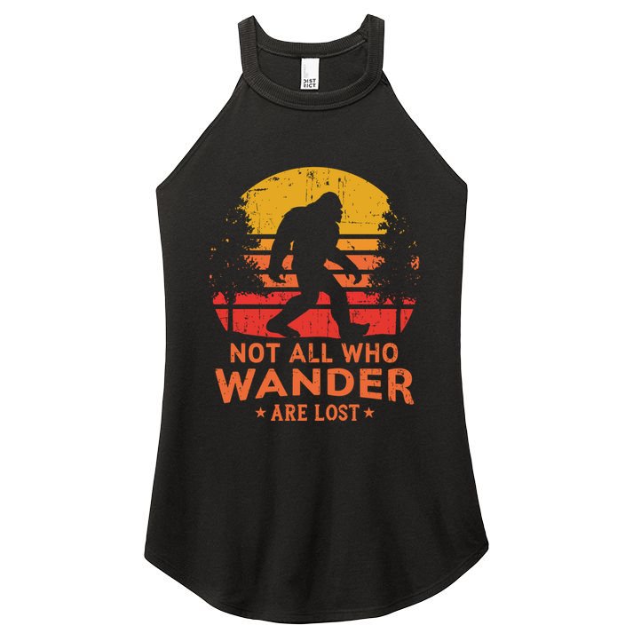 Not All Who Wander Are Lost Bigfoot Design Women's Perfect Tri Rocker Tank