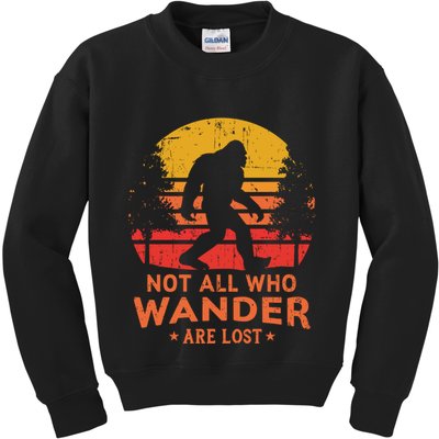 Not All Who Wander Are Lost Bigfoot Design Kids Sweatshirt
