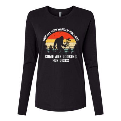 Not All Who Wander Are Lost Some Looking For Discs Bigfoot TShirt Womens Cotton Relaxed Long Sleeve T-Shirt