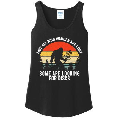 Not All Who Wander Are Lost Some Looking For Discs Bigfoot TShirt Ladies Essential Tank