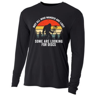 Not All Who Wander Are Lost Some Looking For Discs Bigfoot TShirt Cooling Performance Long Sleeve Crew