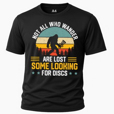 Not All Who Wander Are Lost Disc Golf Bigfoot Funny Golfing Performance Shirt
