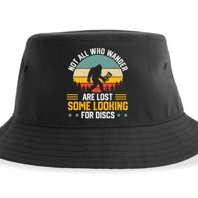 Not All Who Wander Are Lost Disc Golf Bigfoot Funny Golfing Sustainable Bucket Hat