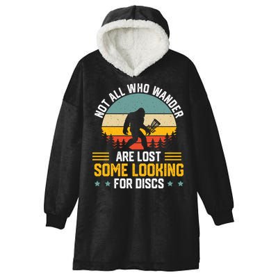 Not All Who Wander Are Lost Disc Golf Bigfoot Funny Golfing Hooded Wearable Blanket