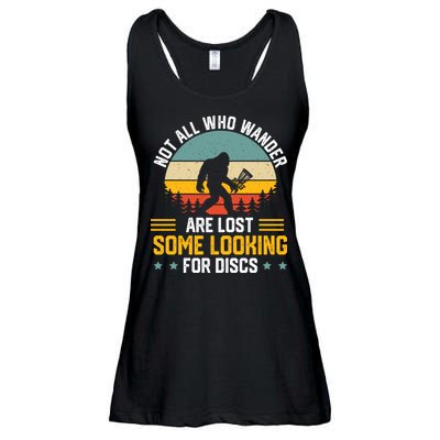 Not All Who Wander Are Lost Disc Golf Bigfoot Funny Golfing Ladies Essential Flowy Tank