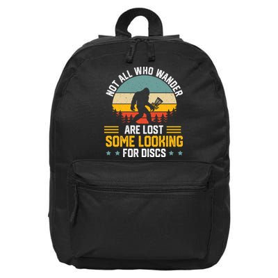 Not All Who Wander Are Lost Disc Golf Bigfoot Funny Golfing 16 in Basic Backpack